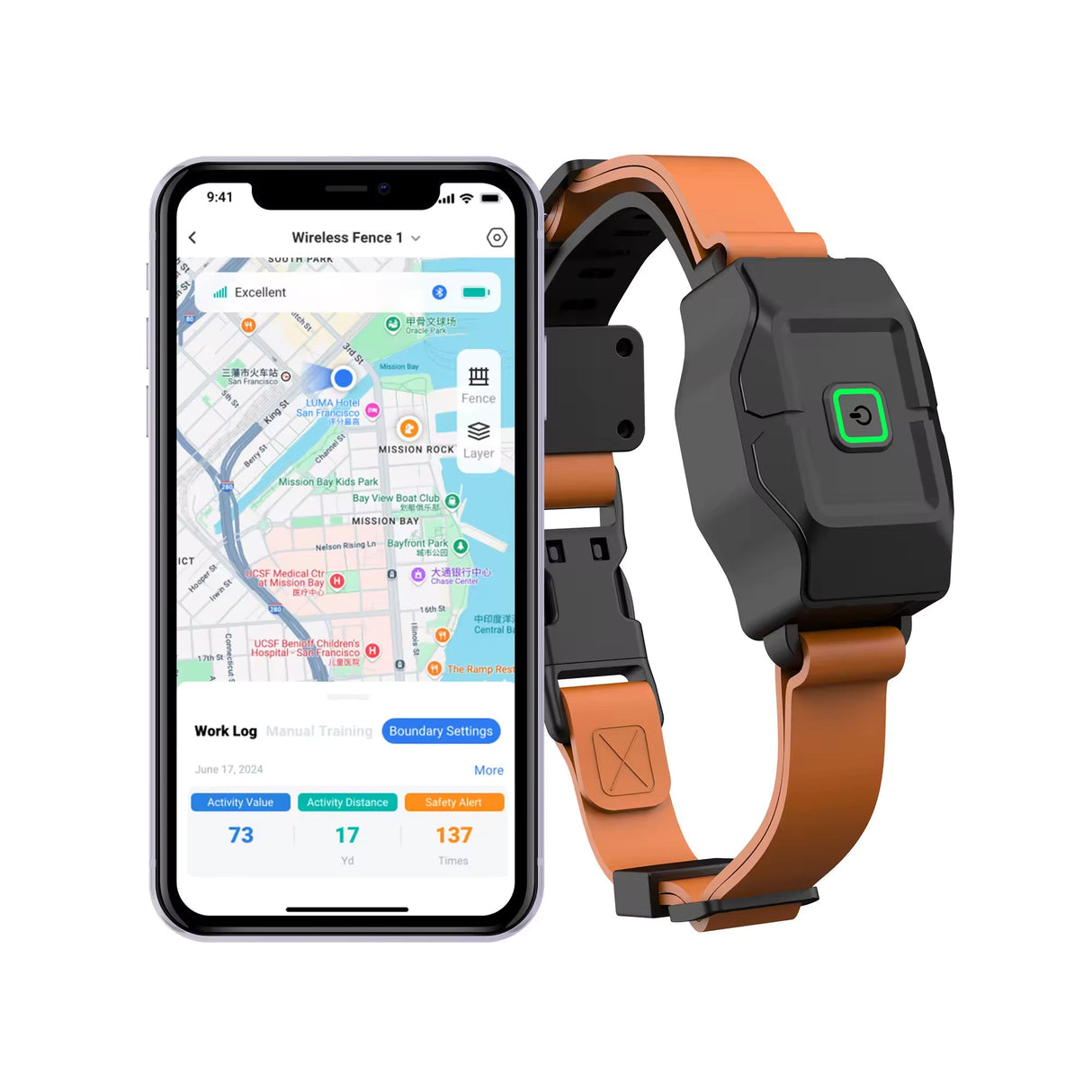 Customizable boundary GPS F860 with App | For Medium and Large dogs